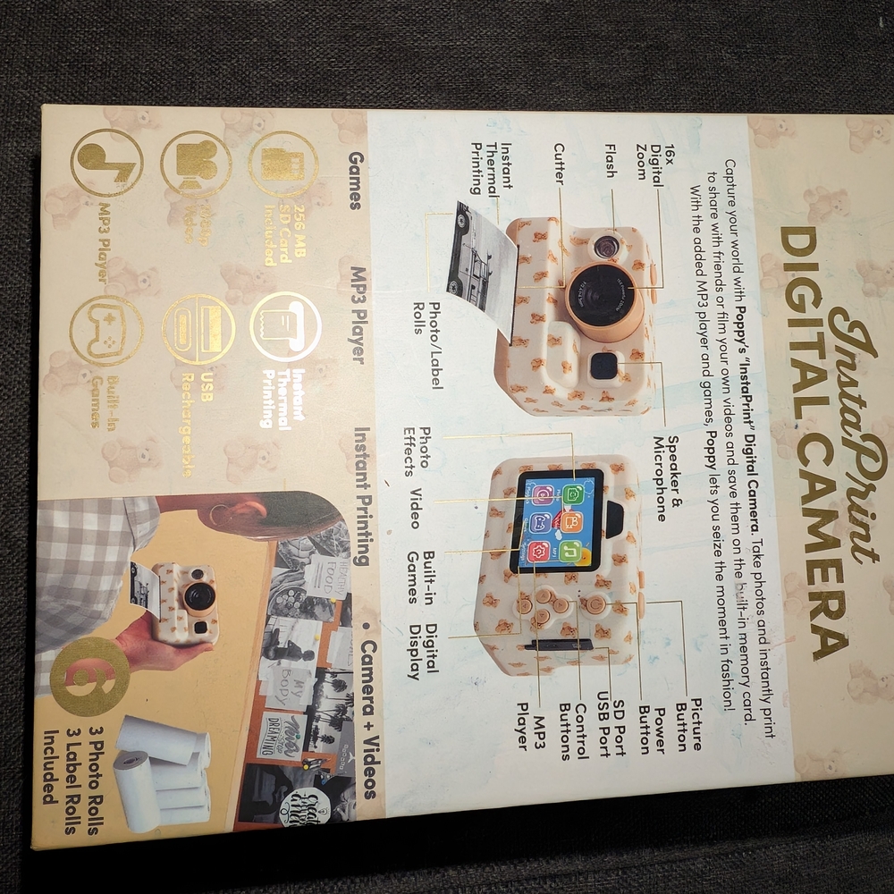 Digital Camera with Bear Pattern - Cream - Picture 5 of 5